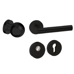 Voordeurset rond Sfera zwart Hardbrass