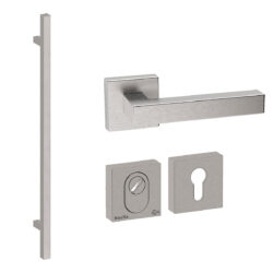 Voordeurset vierkant Toronto 1160 RVS inox Hardbrass