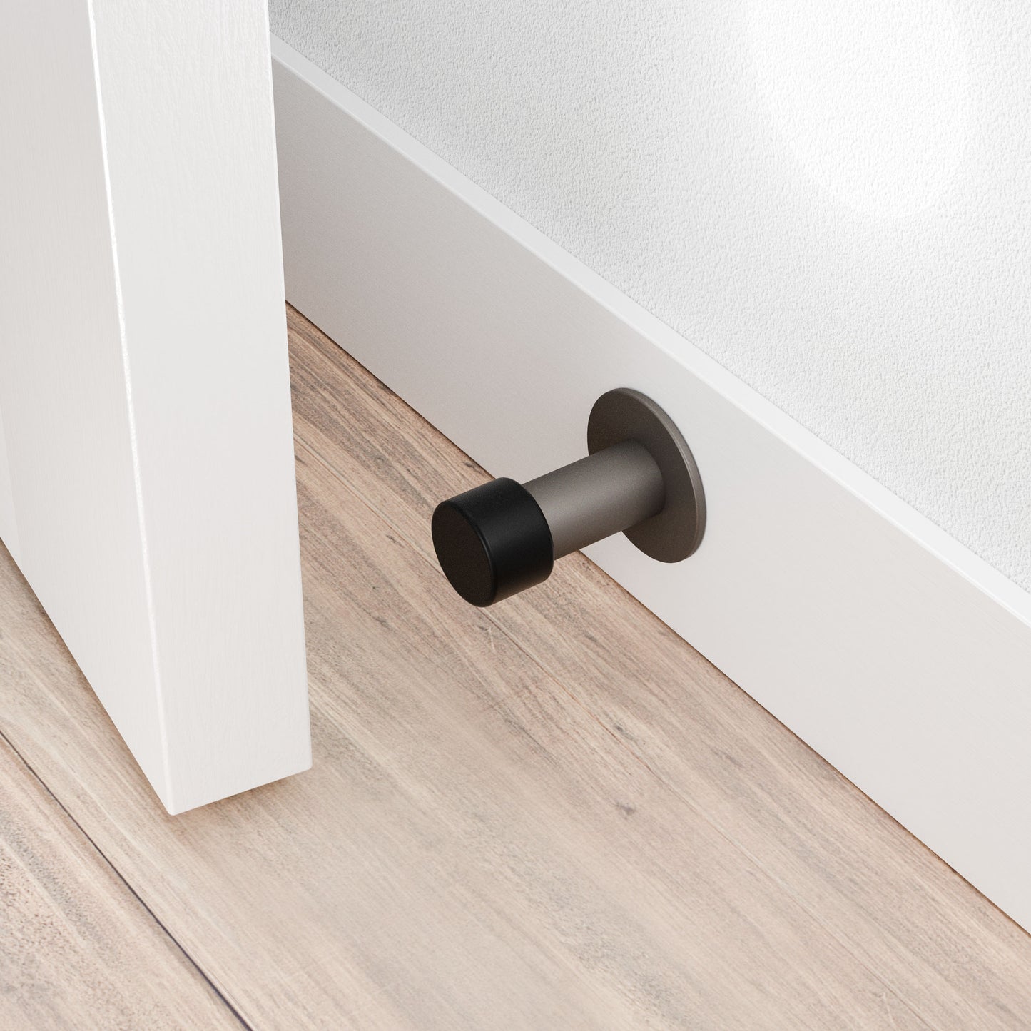 GPF Türstopper mit Rosette, rund, 60 mm – schwarz