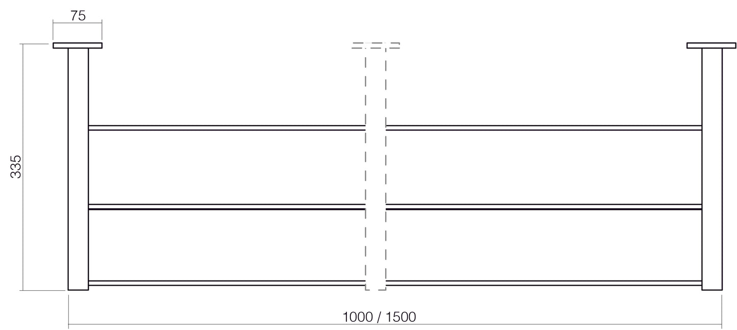 Intersteel Garderoberek incl. 6 kledinghangers - RVS | 1 meter breed