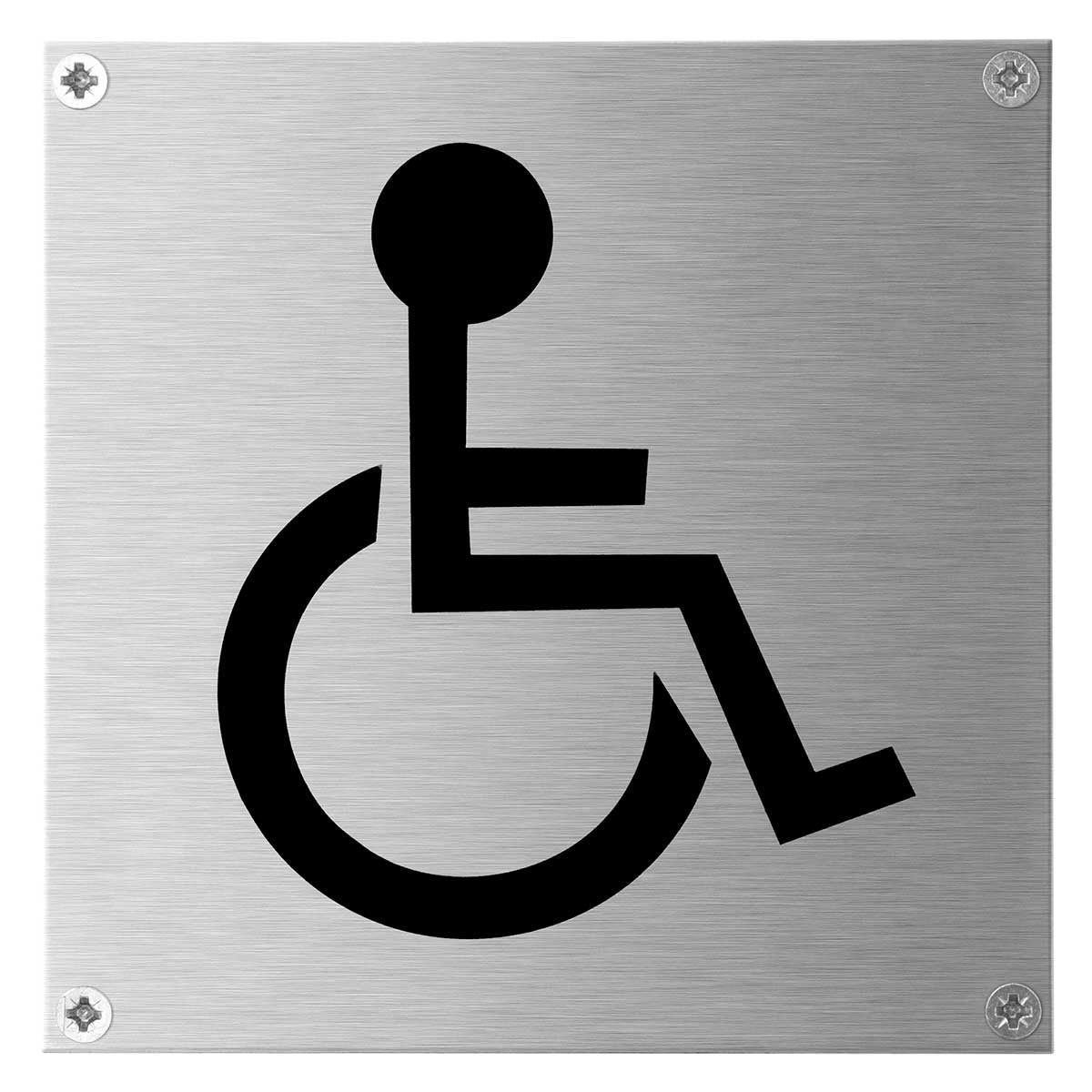 Pictogram mindervalide vierkant RVS 125x125 mm – geschroefd