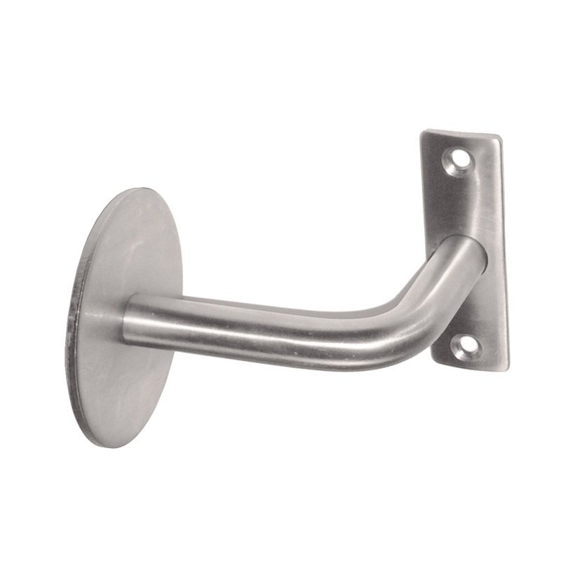 Hardbrass Leuninghouder met hol zadel op rozet - RVS