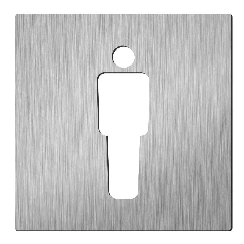 Hardbrass Pictogram heren vierkant - RVS