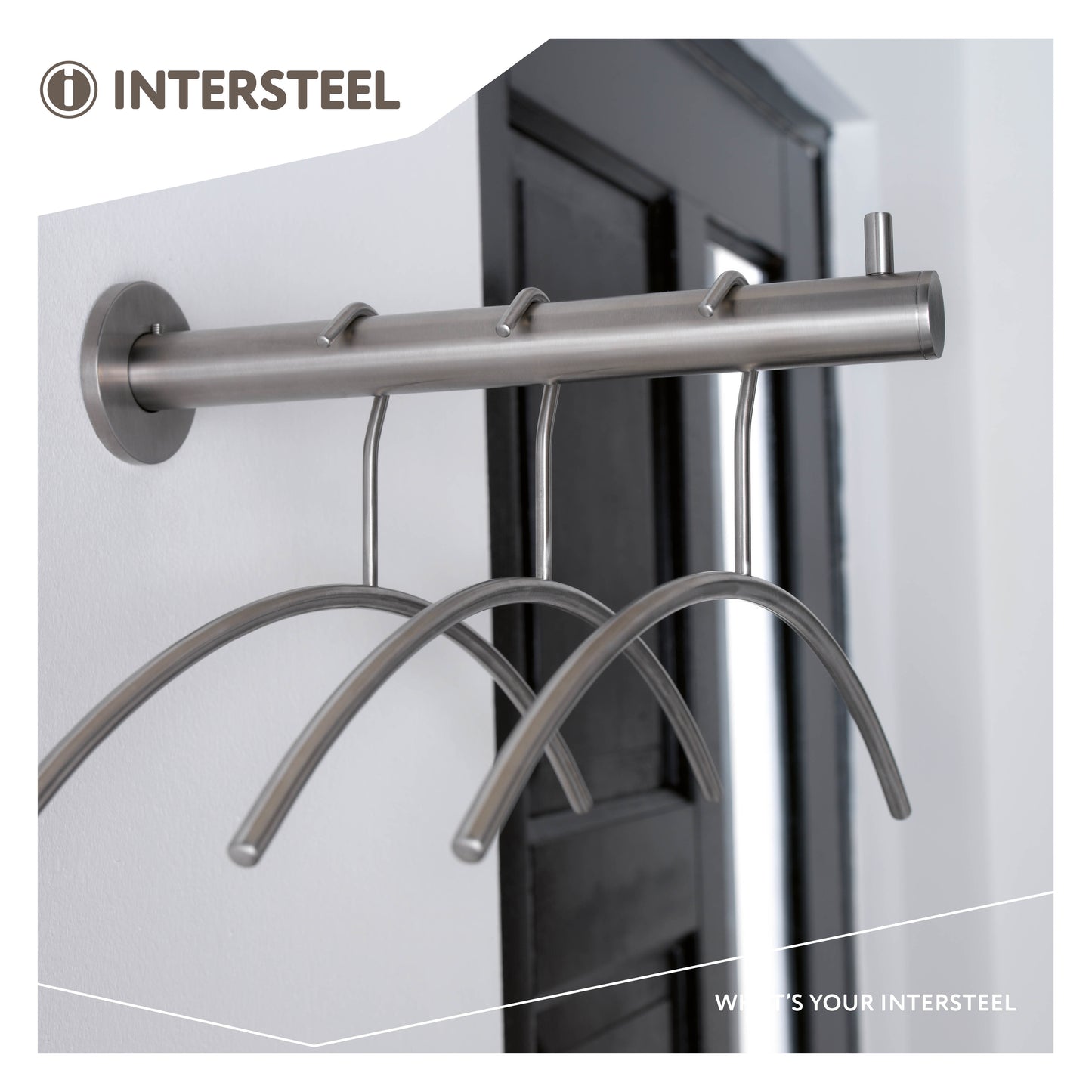 Intersteel Garderobersteun incl. 3 kledinghangers - RVS | 455 mm breed