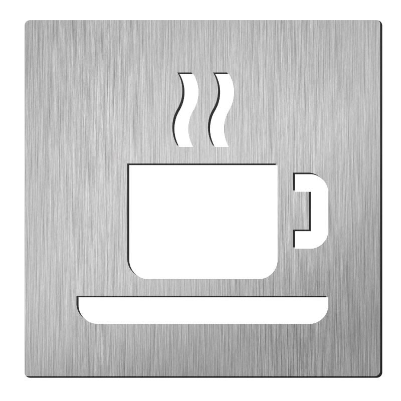 Hardbrass Pictogram koffie vierkant - RVS