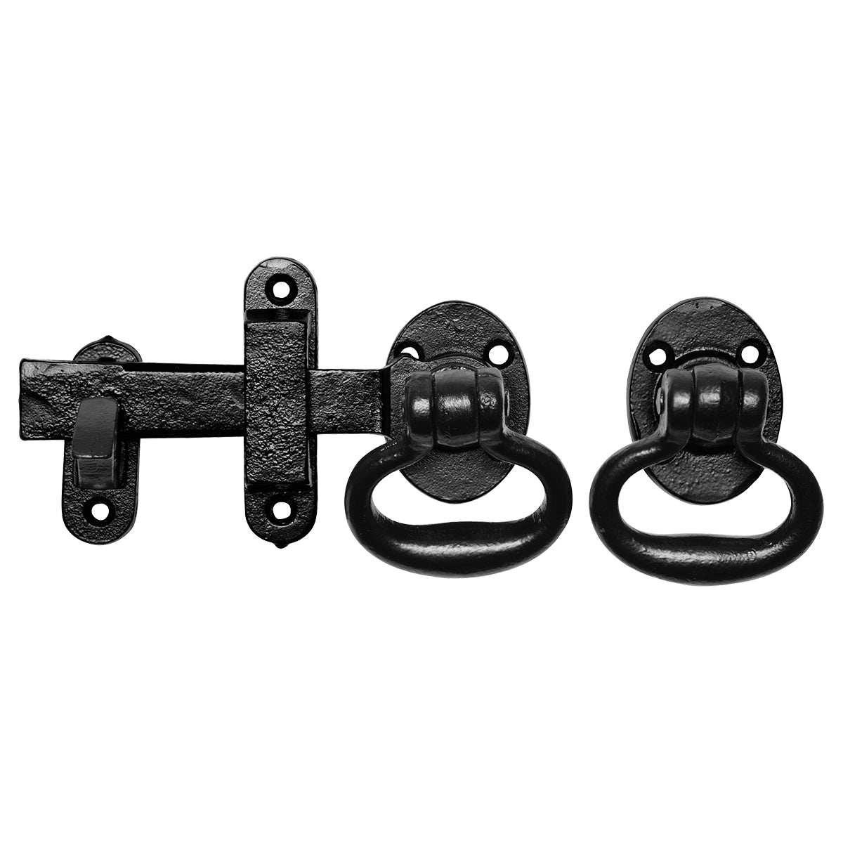 KirkPatrick KP4438 klinkstel met ring zwart smeedijzer