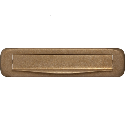 Mandelli Briefplaat met valklep - messing getrommeld