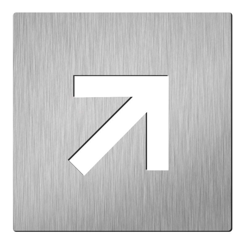 Hardbrass Pictogram pijl diagonaal vierkant - RVS