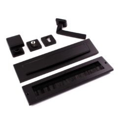 QBE voordeurset puurzwart rechtswijzend Hardbrass