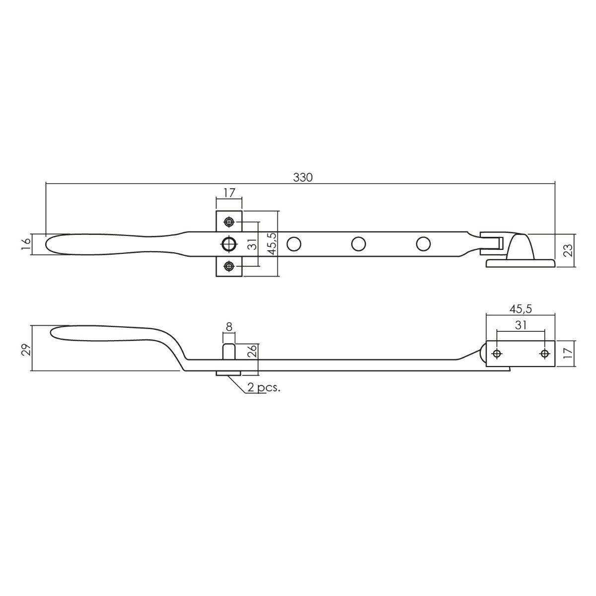 Intersteel Raamuitzetter met pennen - zwart