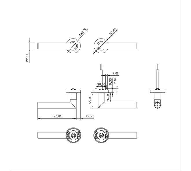 Deurklinken Sicura op rond rozet | Intersteel | Zwart