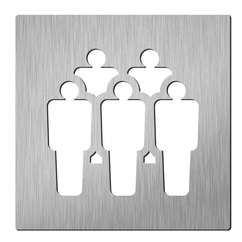 Hardbrass Pictogram vergaderzaal vierkant - RVS