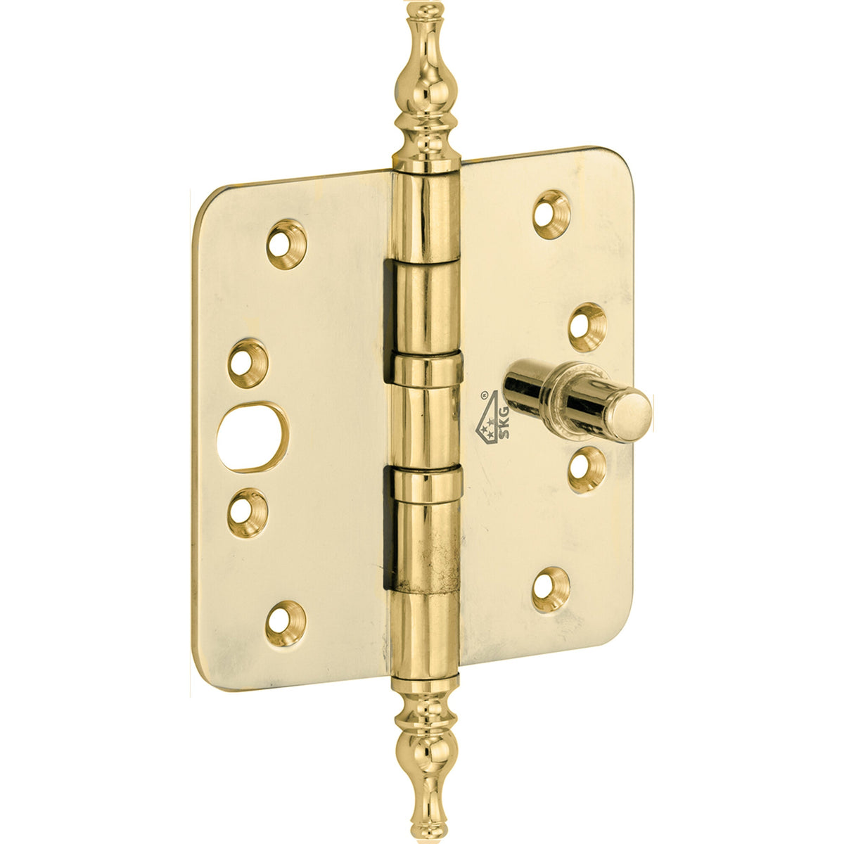 Veiligheidsscharnier messing onbehandeld 89 × 89 mm knop vaas