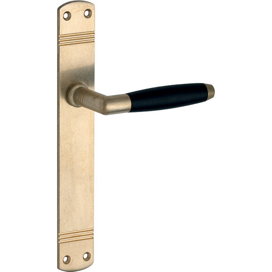 Deurkruk Ton antiek messing op langschild Art-Deco