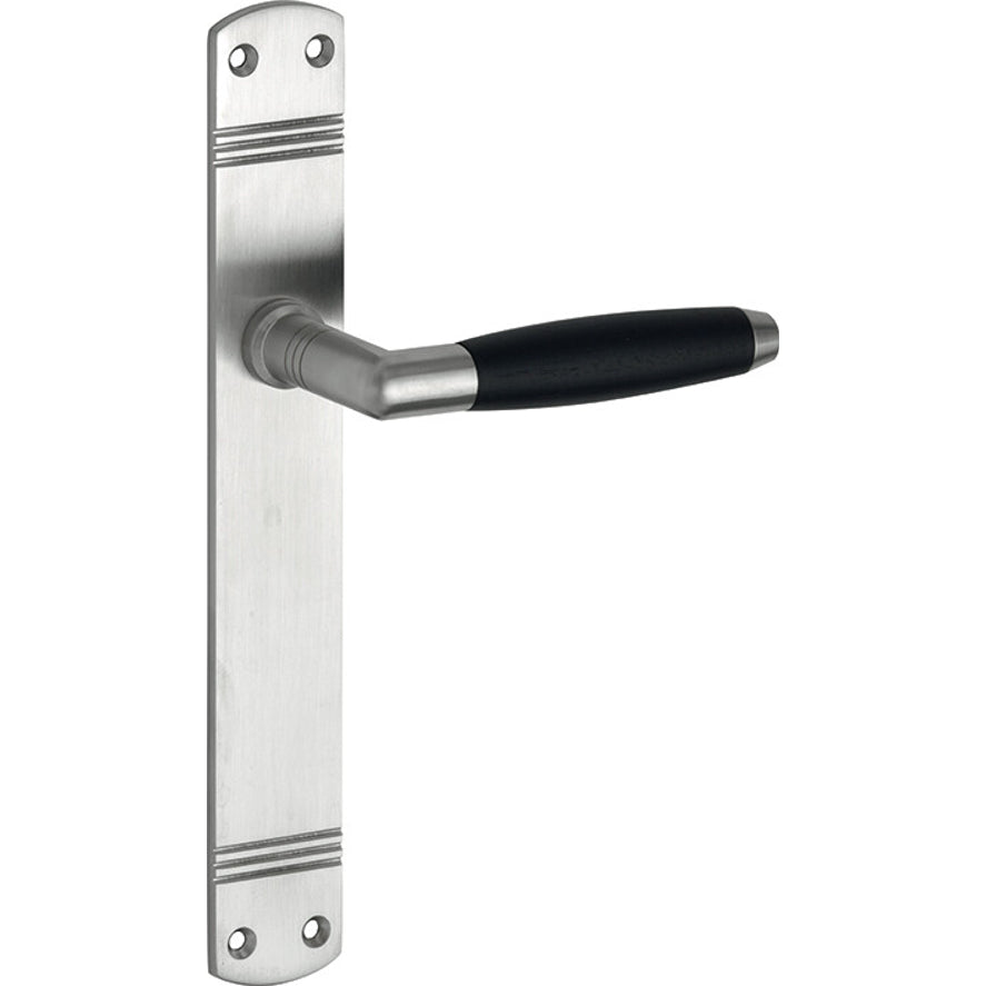 Deurkruk Ton mat nikkel op langschild Art-Deco