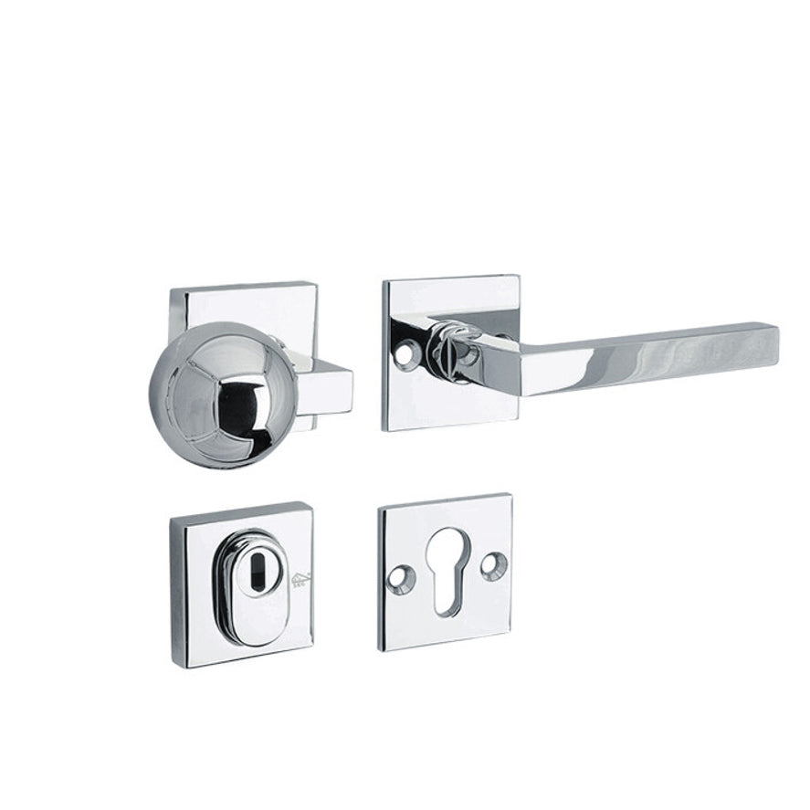 Veiligheidsbeslag Kare glanzend chroom SKG*** knop/kruk DIN rechts