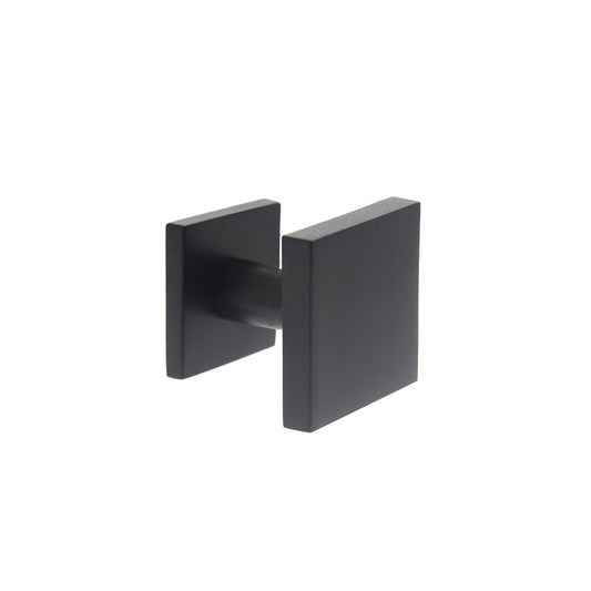Voordeurknop vierkant verkropt 64/54 mm mat zwart