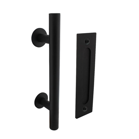 Deurgreep T-model Ø25 x 305 mm met schuifdeurkom zwart
