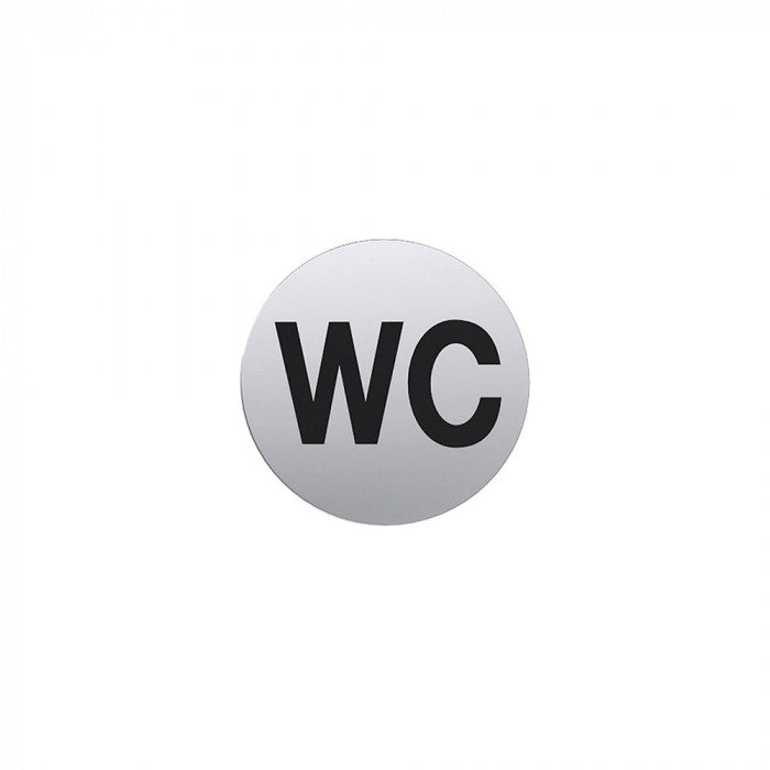 Pictogram wc rond RVS – zelfklevend