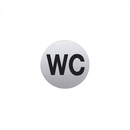 Pictogram wc rond RVS – zelfklevend