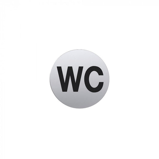 Pictogram wc rond RVS – zelfklevend
