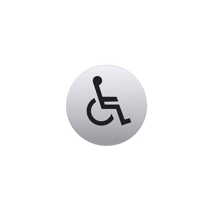 Pictogram rolstoel rond RVS – zelfklevend
