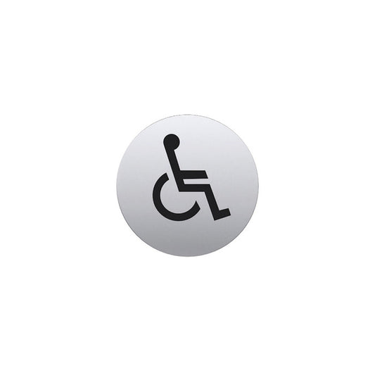 Pictogram rolstoel rond RVS – zelfklevend