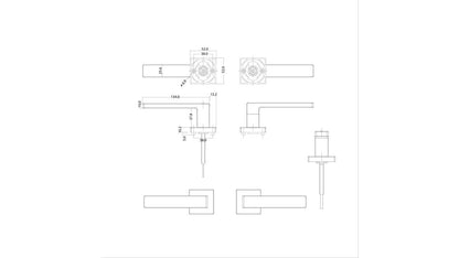 Cunera door handles on square rosette | Intersteel | Stainless steel