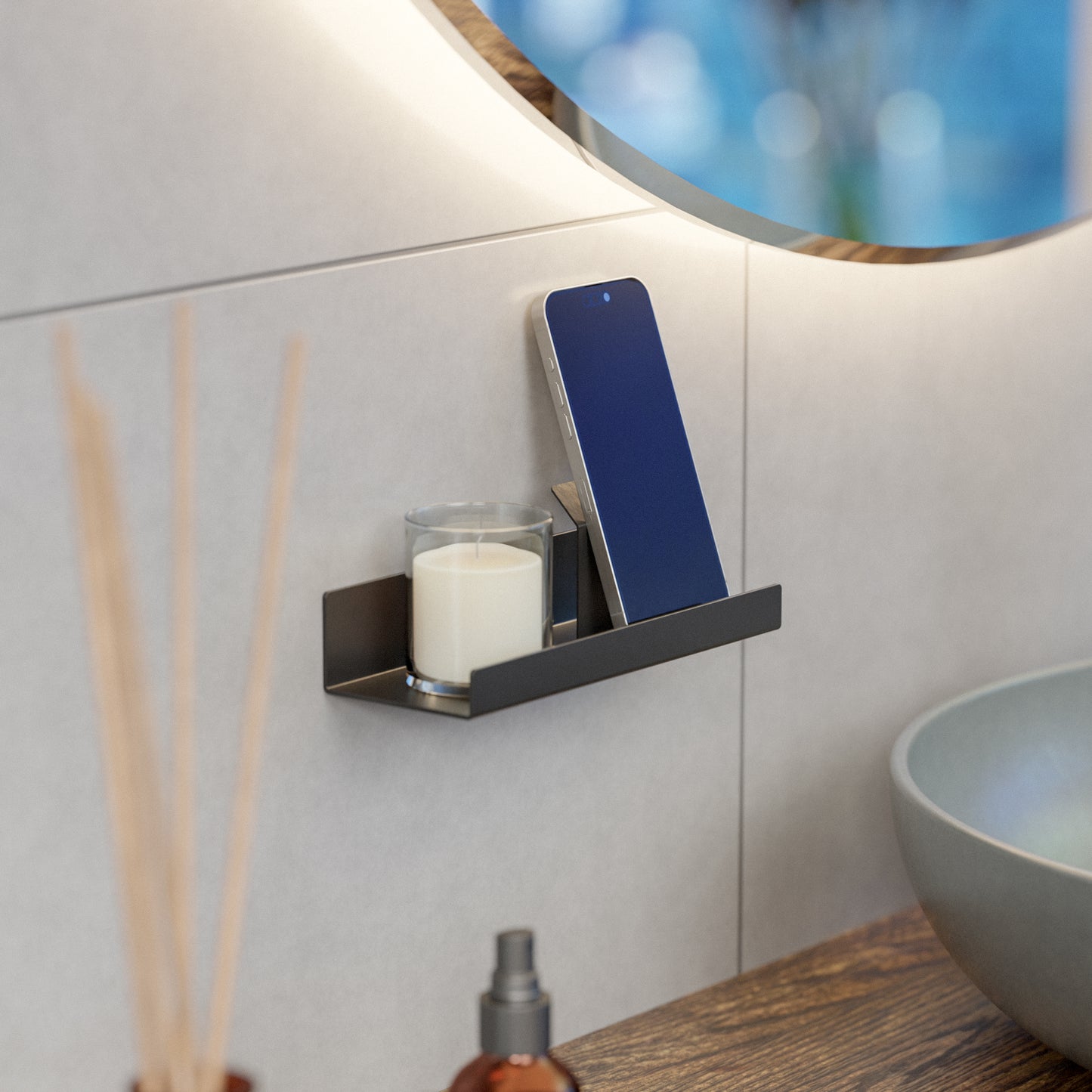 Badkamerplank| THEOFILS | zwart | sfeer