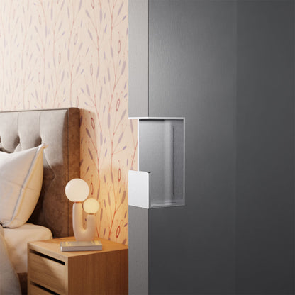 Inbouw schuifdeurkom rechthoekig RVS geborsteld 100x50x40 mm – deur in de wand – sfeerfoto