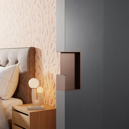 Inbouw schuifdeurkom rechthoekig Bronze blend 100x50x40 mm – deur in de wand – sfeerfoto