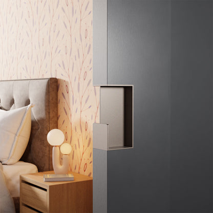 Inbouw schuifdeurkom rechthoekig Mocca blend 100x50x40 mm – deur in de wand – sfeerfoto