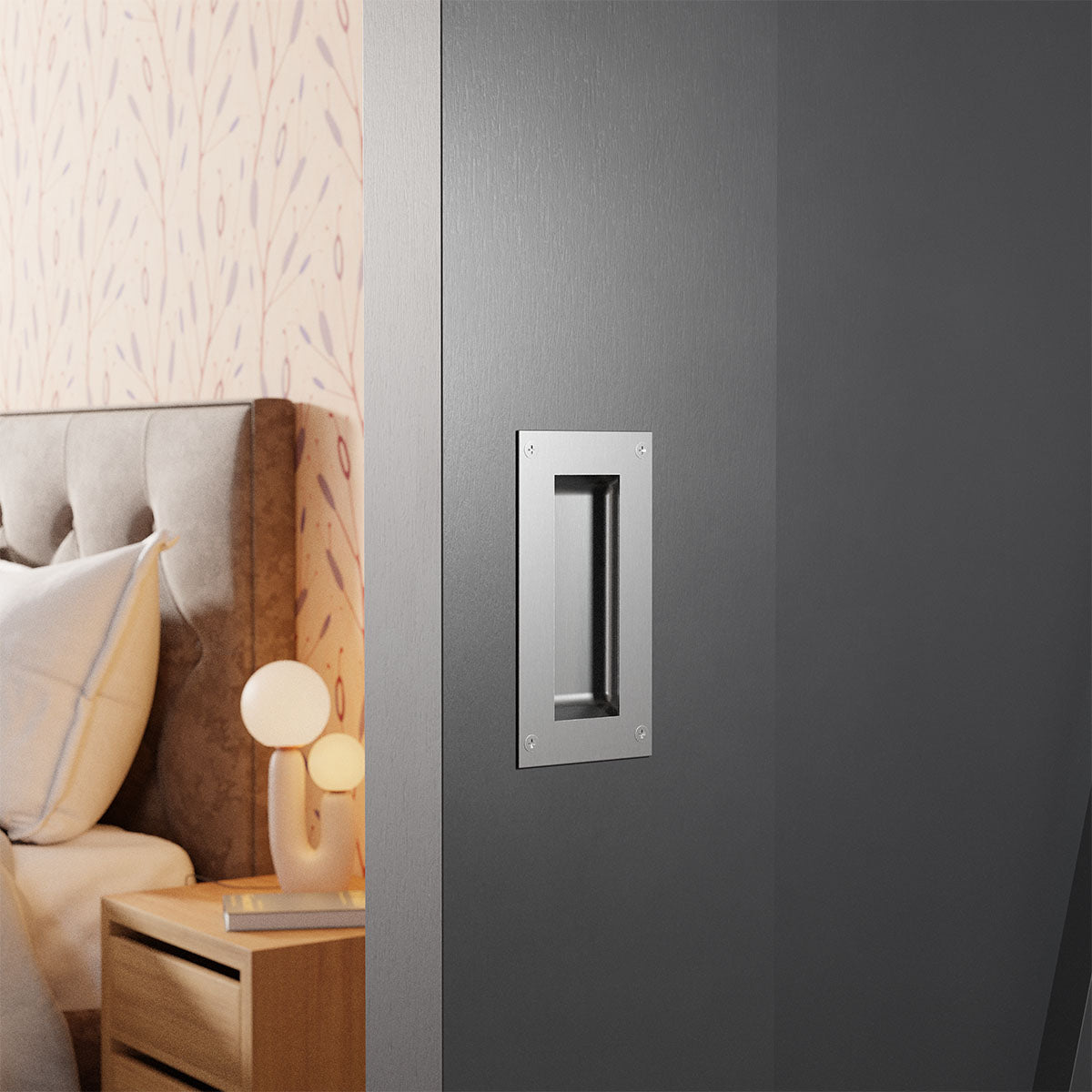 Schuifdeurkom rechthoekig RVS geborsteld 102x51 mm – model 0712 – sfeerfoto