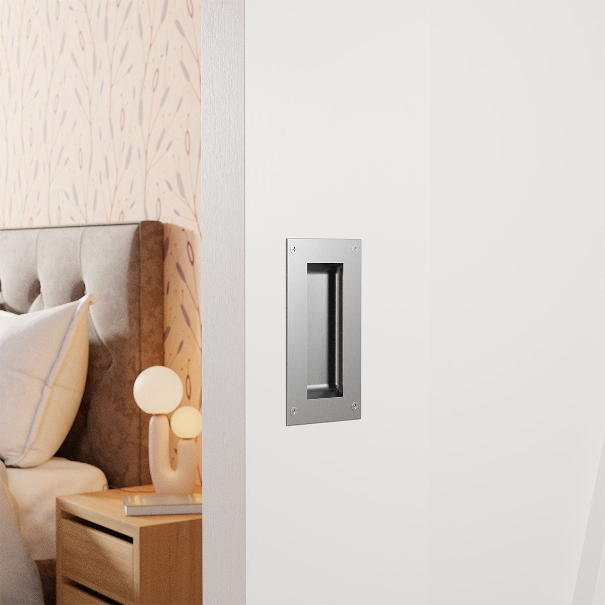 Schuifdeurkom rechthoekig RVS geborsteld 102x51 mm – model 0712 – sfeerfoto