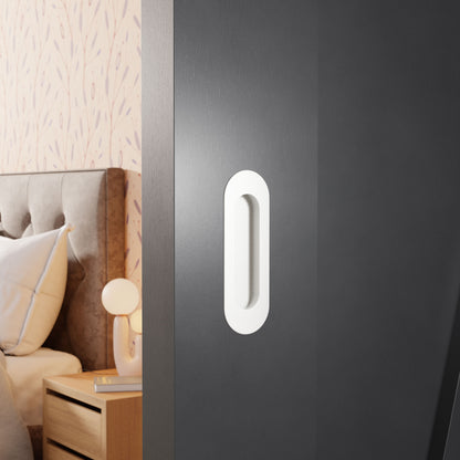 Schuifdeurkom ovaal wit 120x40–180x60 mm – sfeerfoto