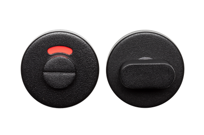 AVJD Deurklinken L-Model op rond rozet - zwart