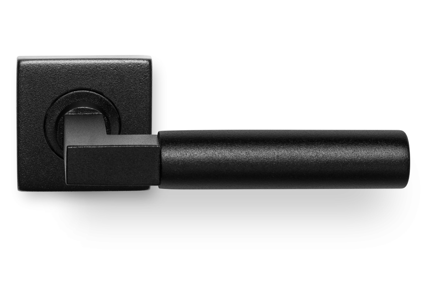 AVJD Deurklinken Bauhaus model op vierkant rozet - zwart