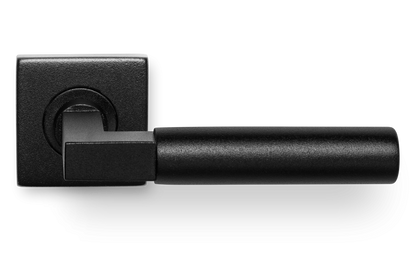 AVJD Deurklinken Bauhaus model op vierkant rozet - zwart