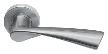 AVJD Deurklinken Vlinder op rond rozet - RVS (massief)