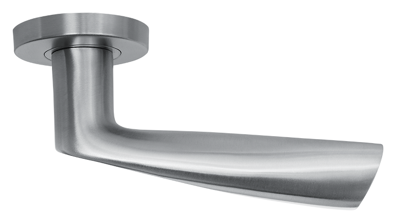 AVJD Deurklinken Vlinder op rond rozet - RVS (massief)