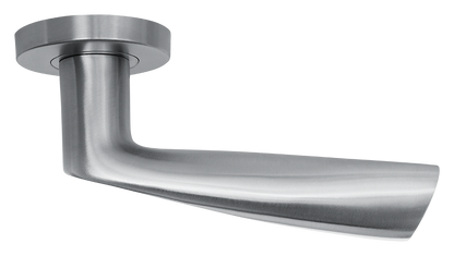 AVJD Deurklinken Vlinder op rond rozet - RVS (massief)