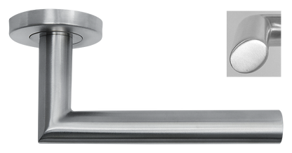 AVJD Deurklinken ovale greep op rond rozet - RVS