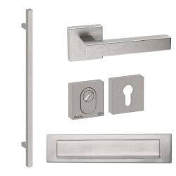 Voordeurset vierkant Toronto 1160 met briefplaat RVS inox Hardbrass