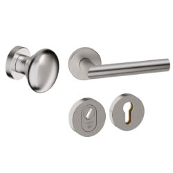 Voordeurset rond Attival RVS inox Hardbrass