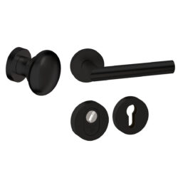 Voordeurset rond Attival zwart Hardbrass