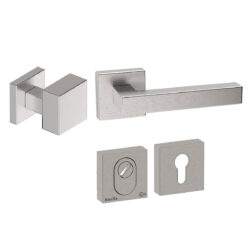 Voordeurset vierkant Quadro EXC RVS inox Hardbrass