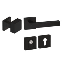 Voordeurset vierkant Quadro EXC zwart Hardbrass