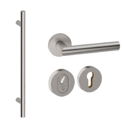 Voordeurset rond Frankfurt 1160 RVS inox Hardbrass