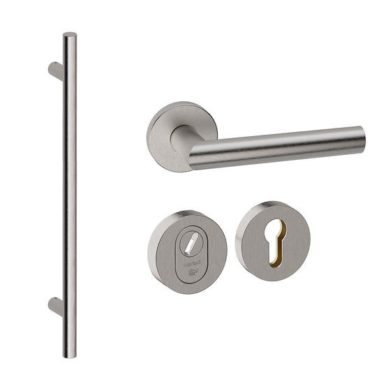 Voordeurset rond Frankfurt 1160 RVS Hardbrass