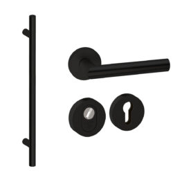 Voordeurset rond Frankfurt 1160 zwart Hardbrass